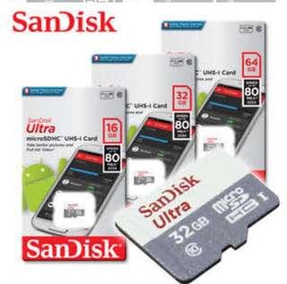 Sandisk memory card class 10 (Guaranteed Original) with 1 year warranty