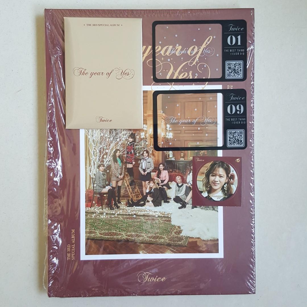 10 Whole Set Twice Tyoy The Year Of Yes Unsealed Album Version B Po Benefit Qr Code Sticker Cd Entertainment K Wave On Carousell