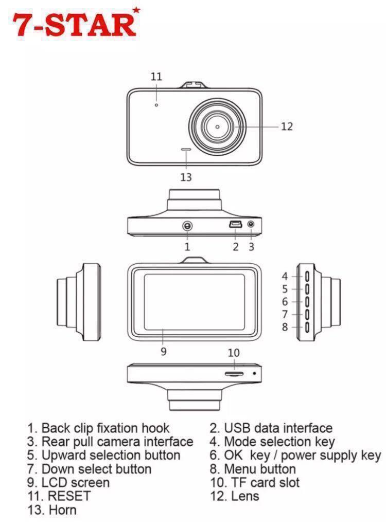 7-STAR* 2 Lens Full-HD 1080P Dual-Lens Car mini DVR Dash Cam car ...