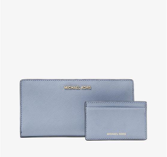 michael kors light blue wallet