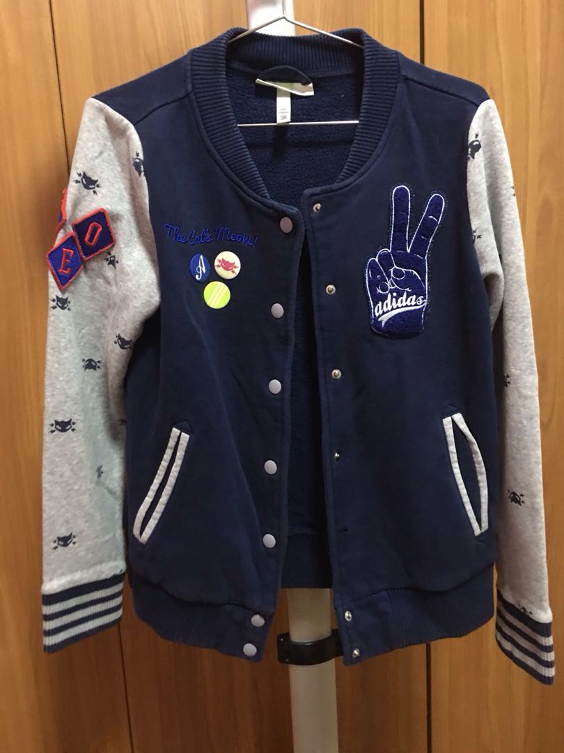 Adidas Cat Varsity Jacket, Women's Fashion, Clothes, Outerwear on Carousell