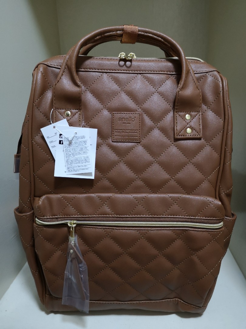 Authentic Anello Quilted Backpack, Women's Fashion, Bags & Wallets