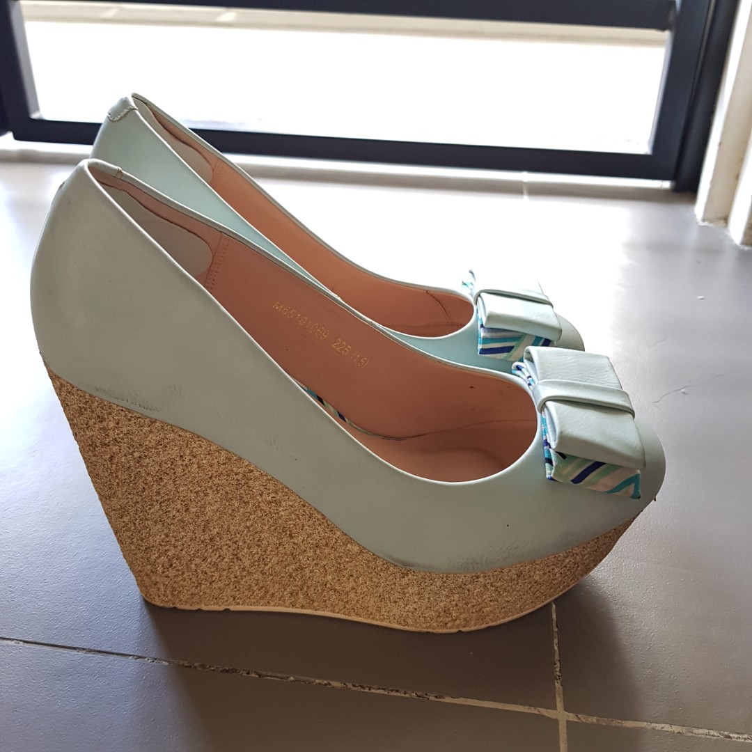 baby blue wedges