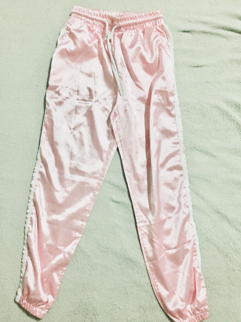 baby pink track pants