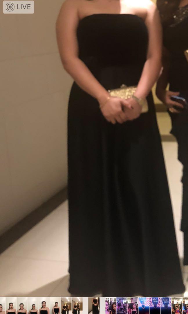 Black gown (Category: Evening dresses & gowns) located in Taguig. Submitted by shebree (Listing ID 209142994, Image 1). Description: ✔️Velvet top and plain black gown ✔️Fits Large to XL body frame ✔️Used one time only ✔️RFS: Owner does not re-use gown on different occasions ✔️No meet ups ✔️Payment via BPI or BDO online .