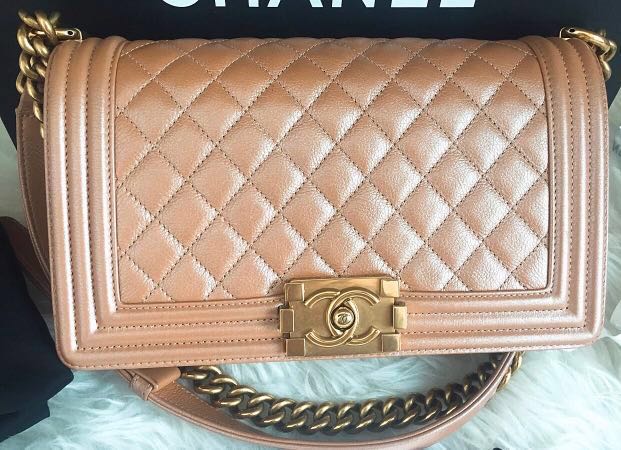 Chanel boy rose gold store