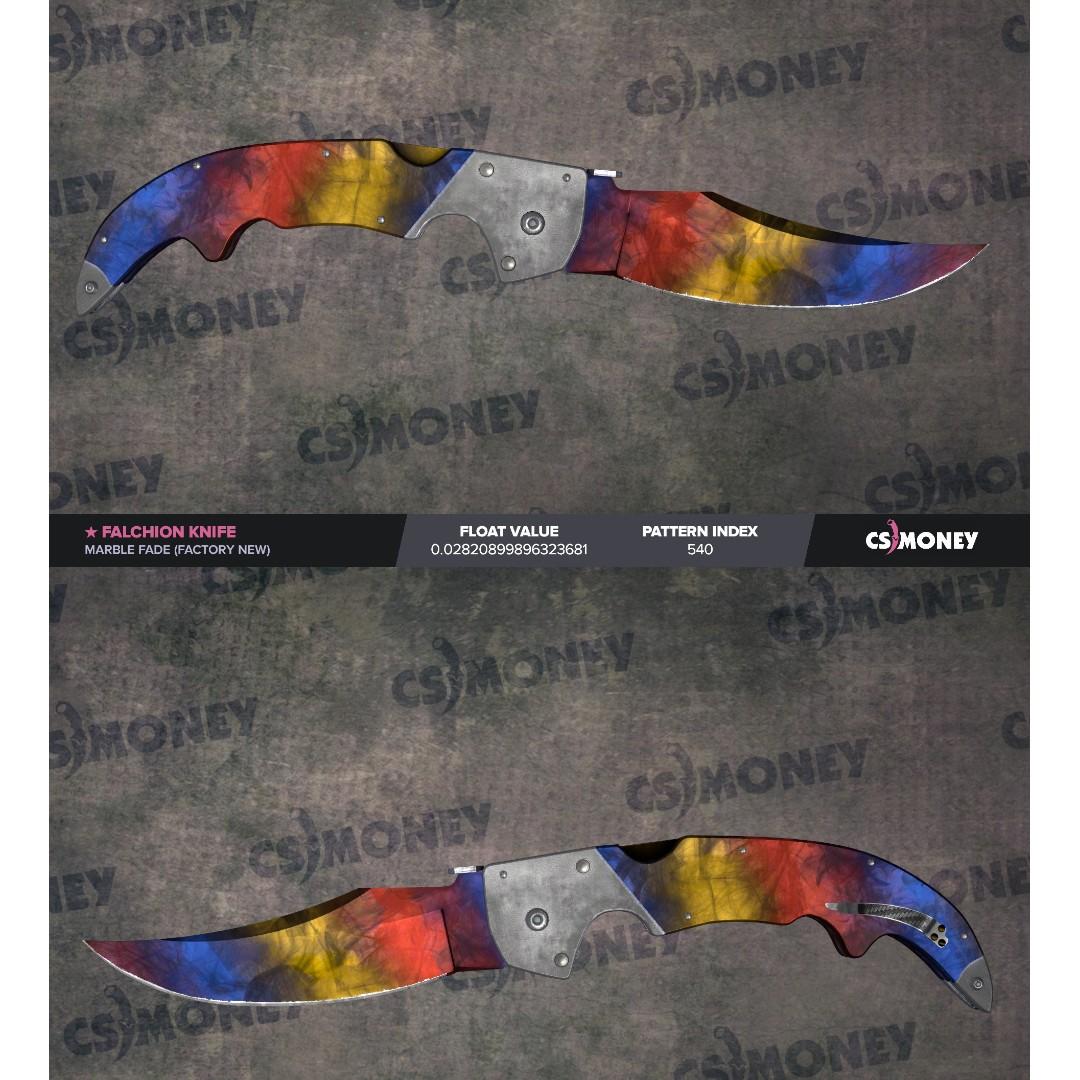 Csgo Falchion Knife Marble Fade Fn Toys Games Video Gaming In Game Products On Carousell