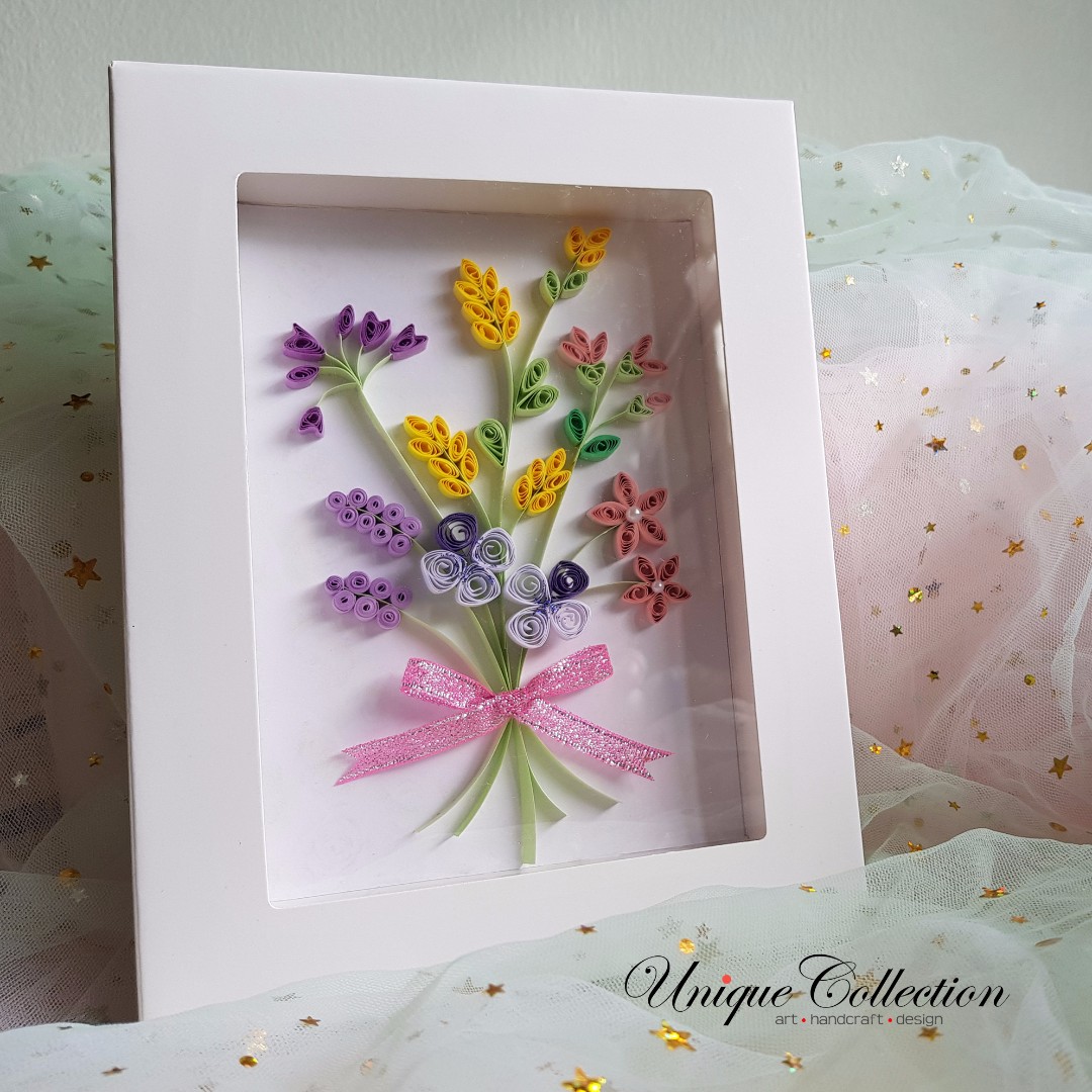 Customized Valentine S Day Gift Handmade Paper Quilling Flower Frame Design Craft Handmade Craft On Carousell