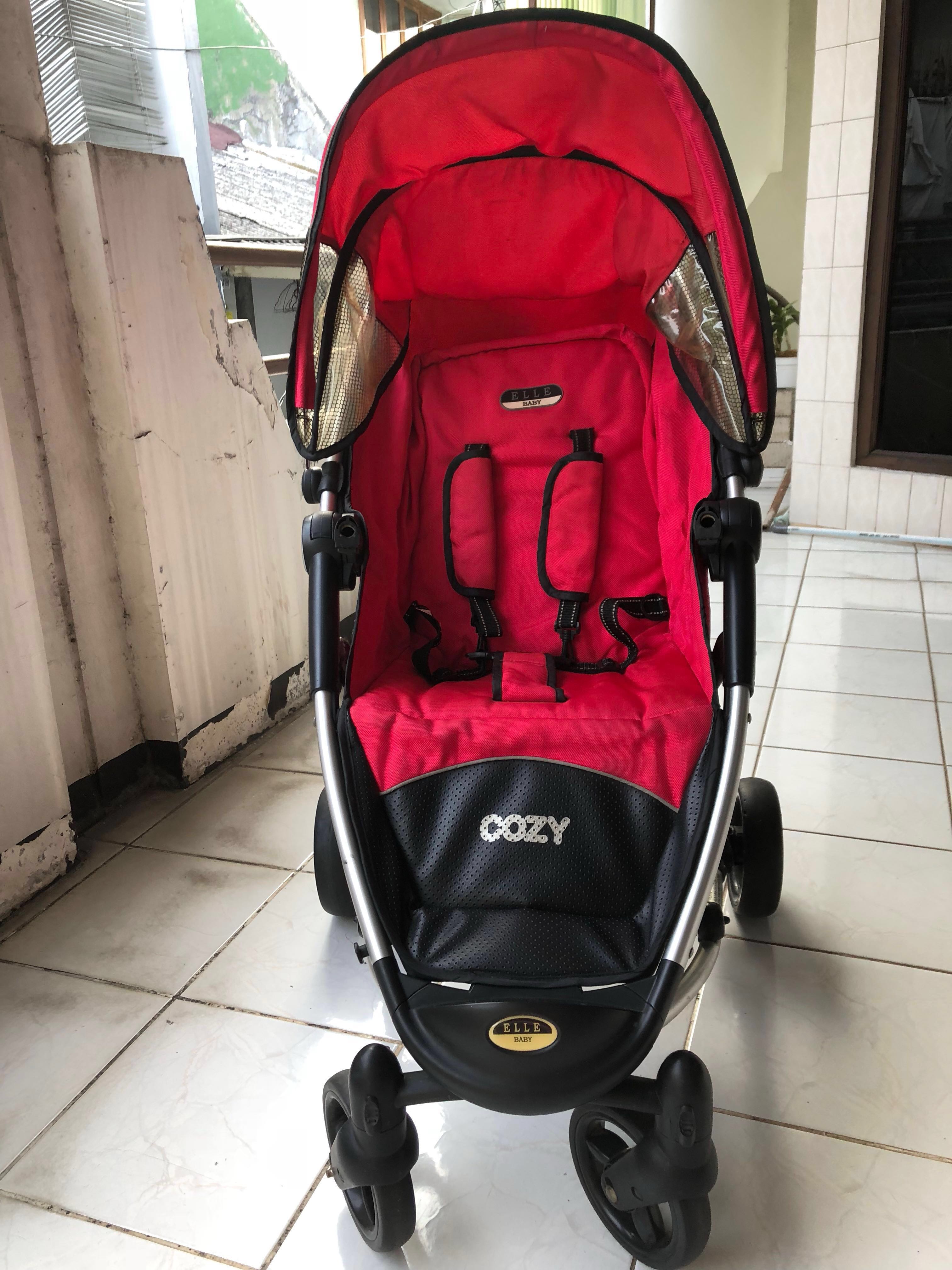 Elle Baby Deluxe Baby Stroller Cozy Red Second Bayi