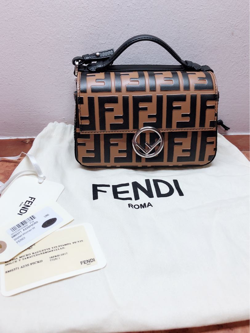 FENDI Shoulder Bag Multi Multi leather Double micro baguette from japan  used