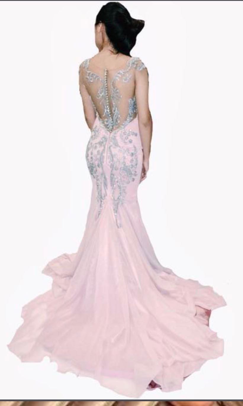 rose gold gown for rent