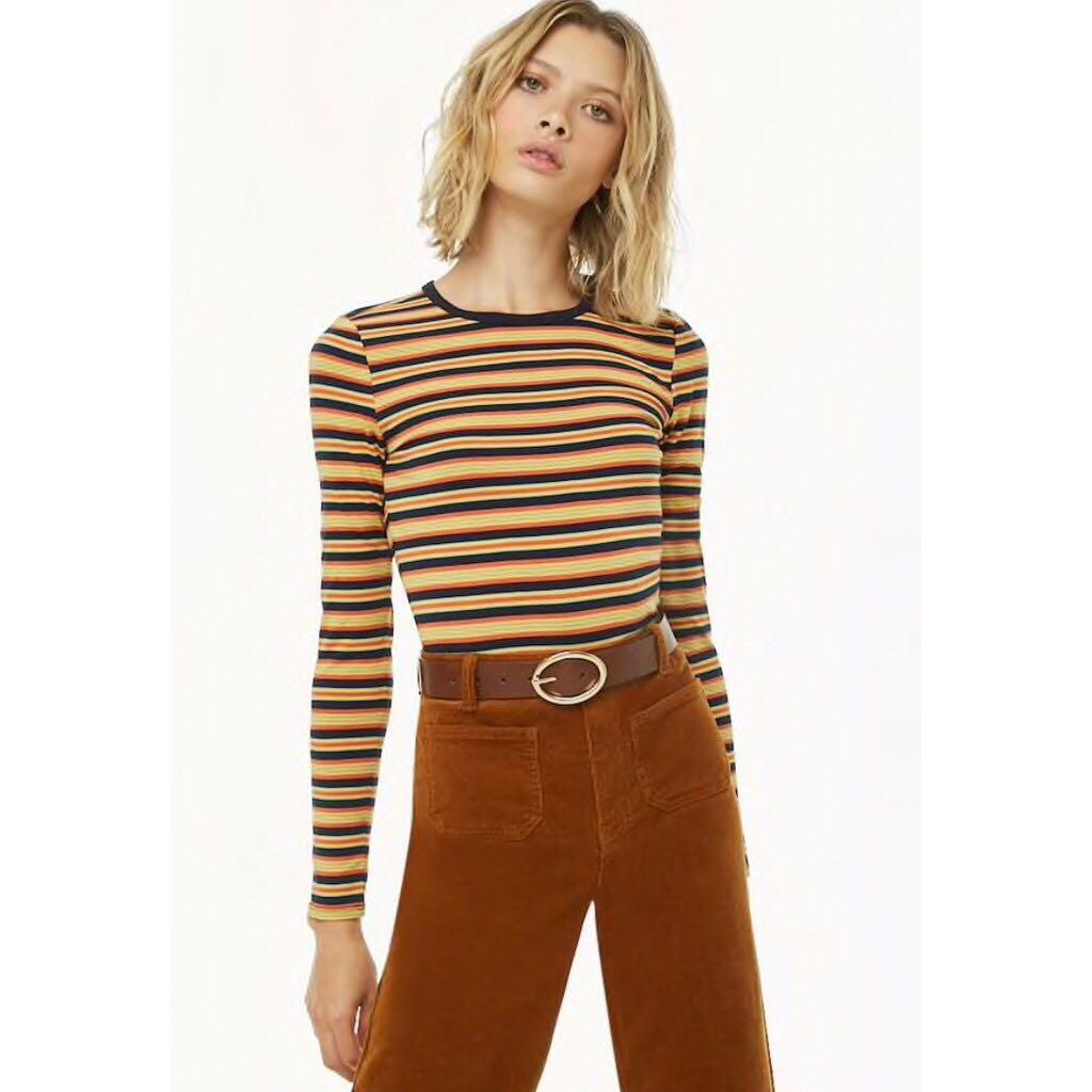 Forever 21 striped 2025 long sleeve shirt