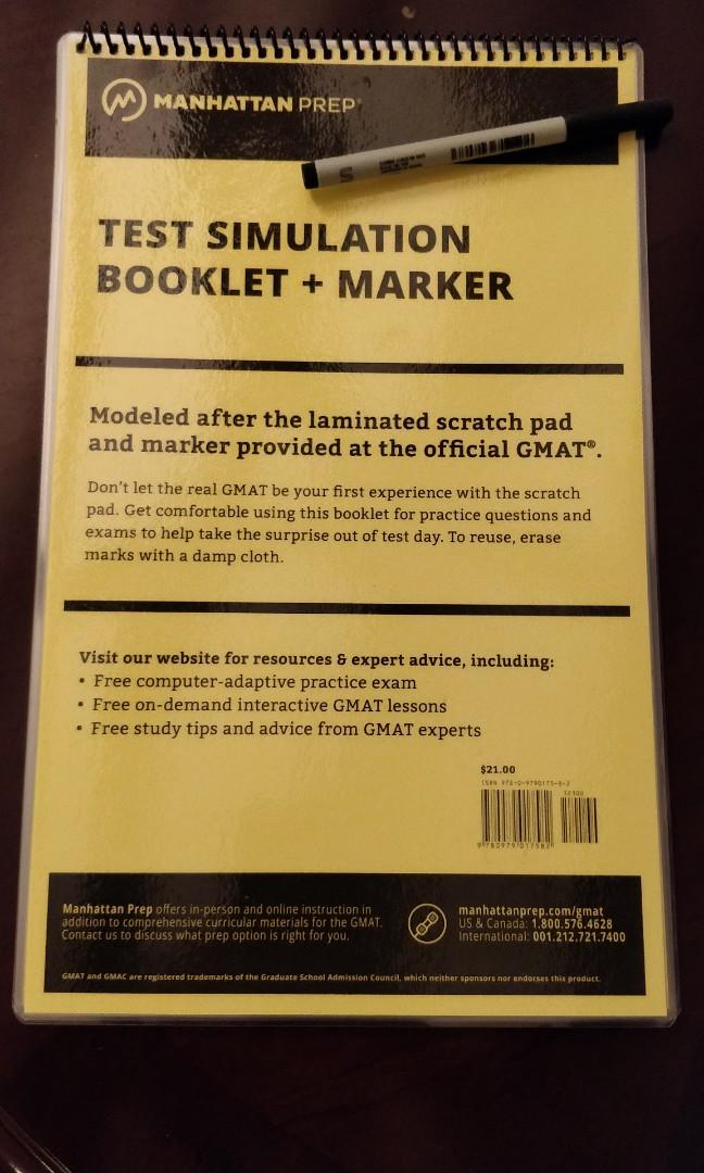 Gmat Manhattan Prep Test Stimulation Booklet Marker Books