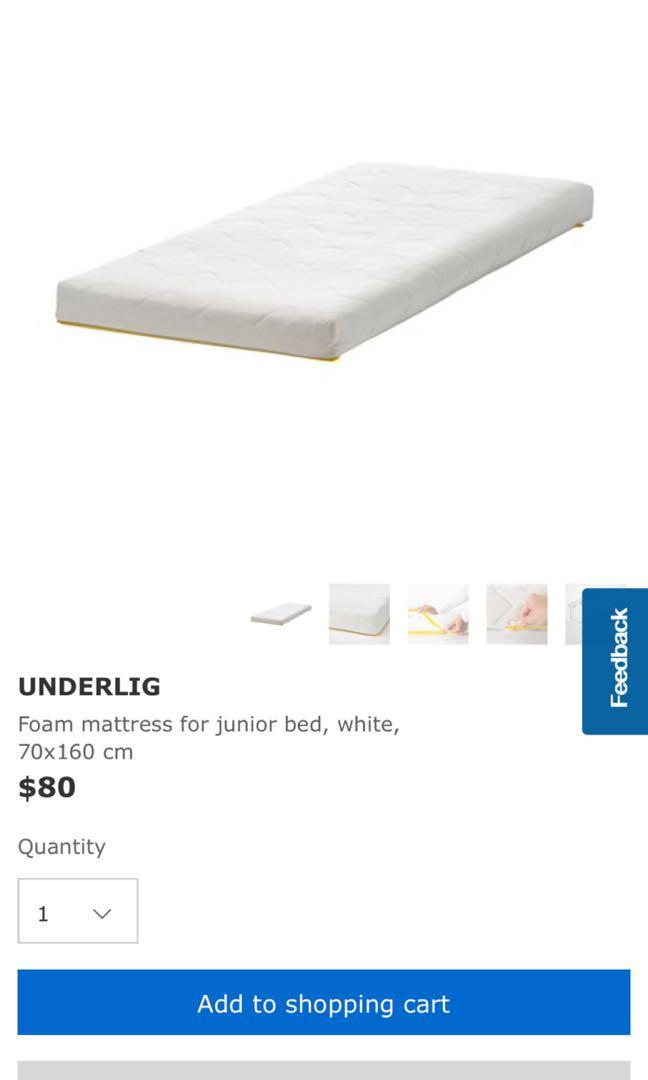 Ikea Toddler Mattress, Furniture & Home Living, Furniture, Bed Frames