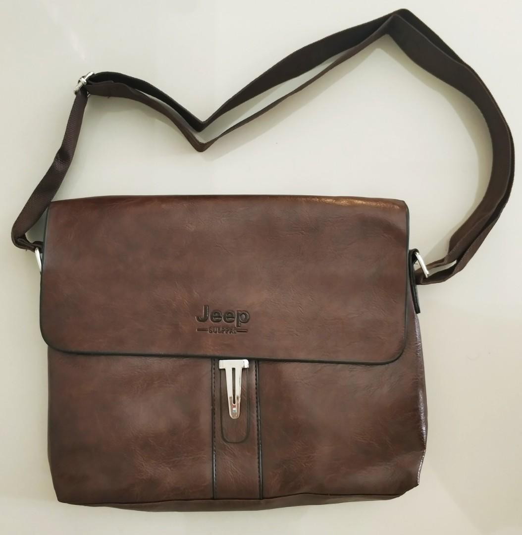 JEEP Leather Sling Bag Original Men s Fashion Bags Sling Bags