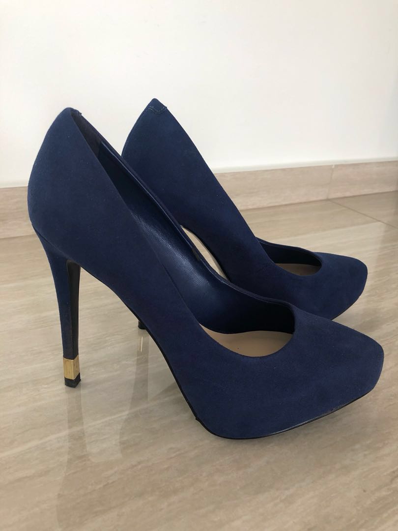 velvet blue heels