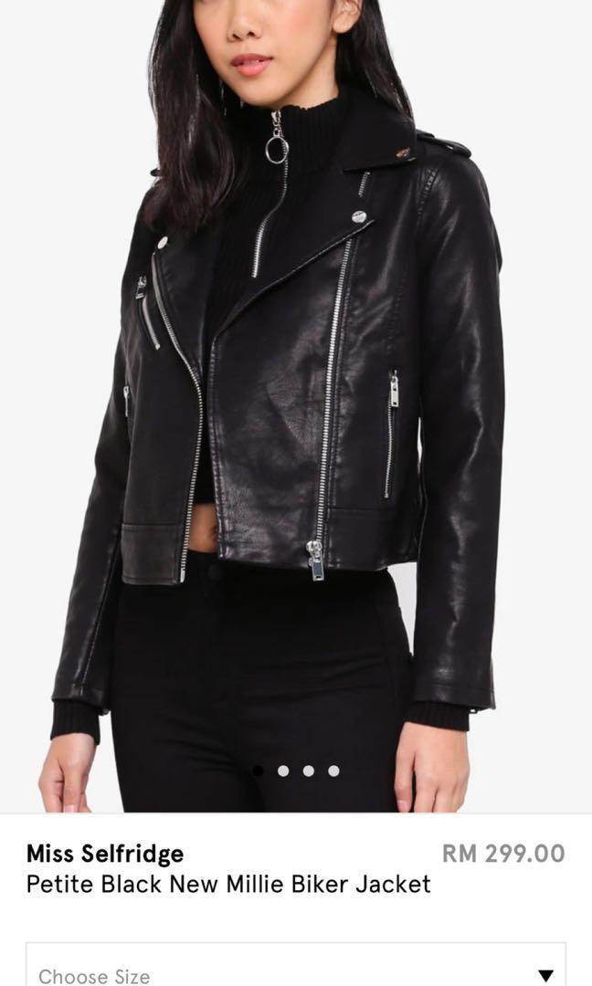 Miss Selfridge Petite PU Biker Jacket Women s Fashion Coats