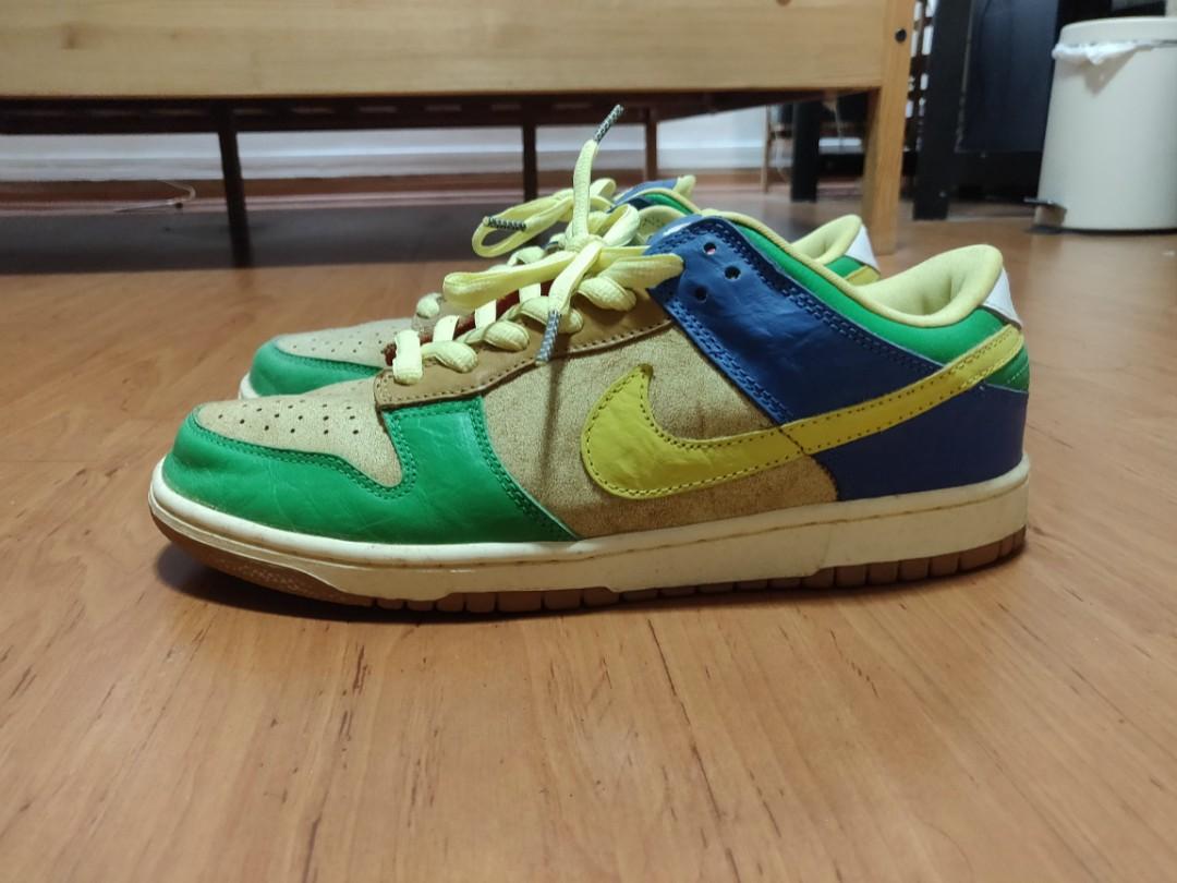dunk low green and yellow