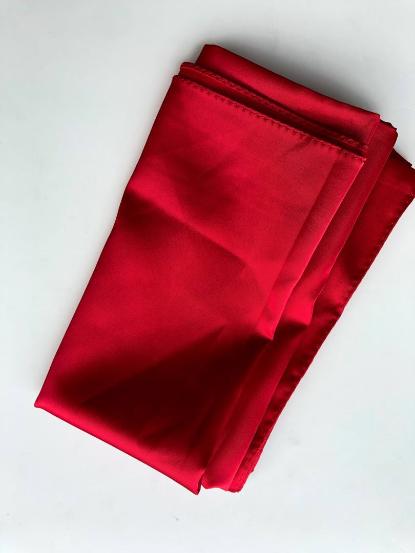 plain red silk scarf