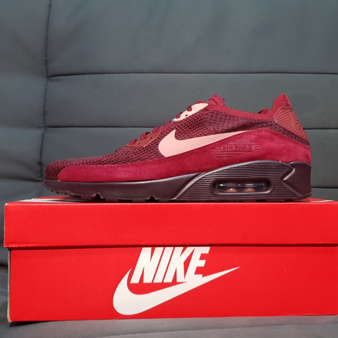 RARE US10.5 Nike Air Max 90 Ultra 2.0 Flyknit Burgundy