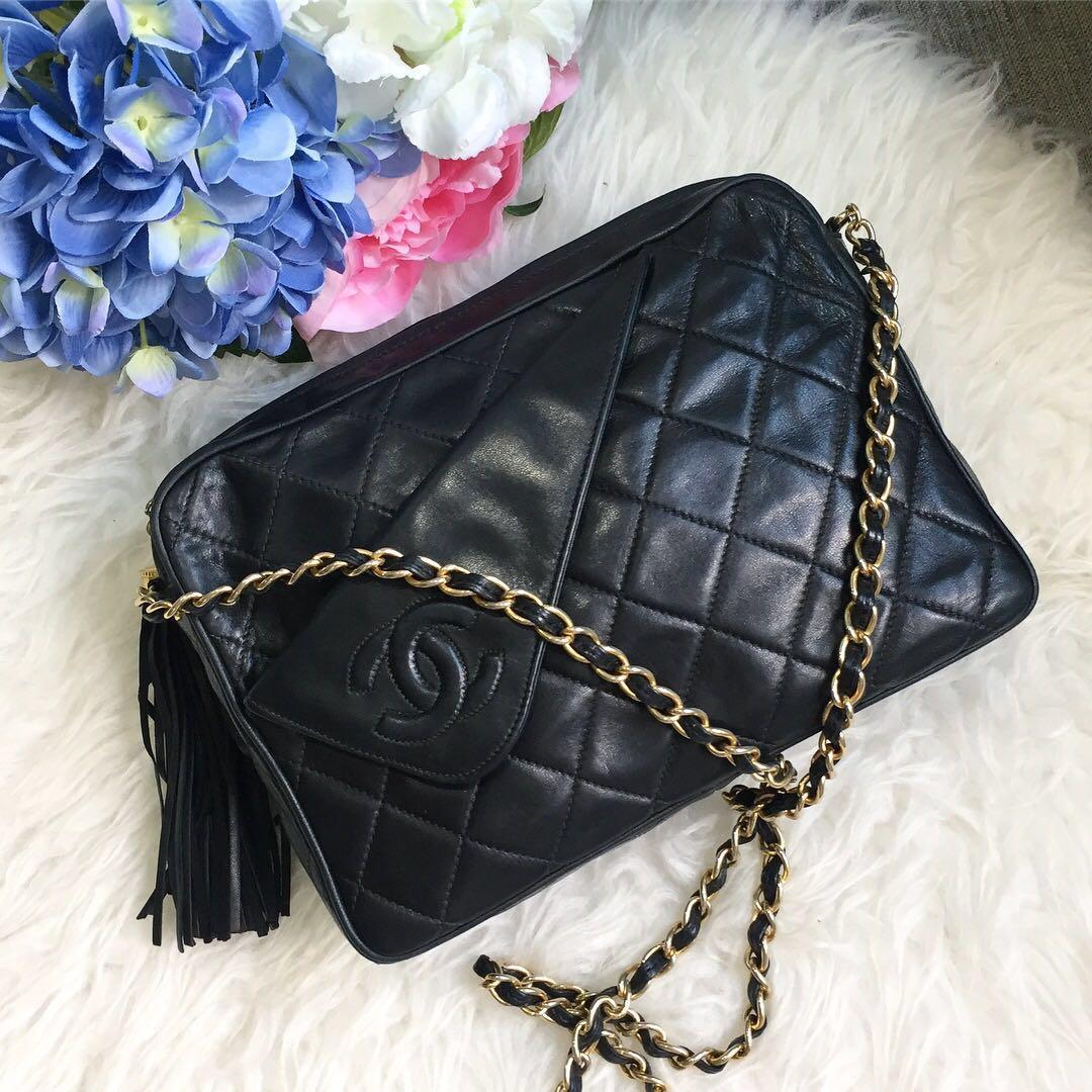 vintage chanel camera bag with tassel
