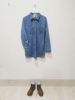 （全新）Forever 21明星同款長袖牛仔連體褲