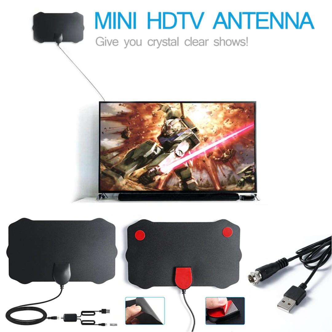 120 Miles TV Antena 1080P Digital HDTV Indoor TV Antenna With Amplifier  Signal Booster Radius Surf Fox HD Mini Antennas Aerial, Electronics, Others  on Carousell