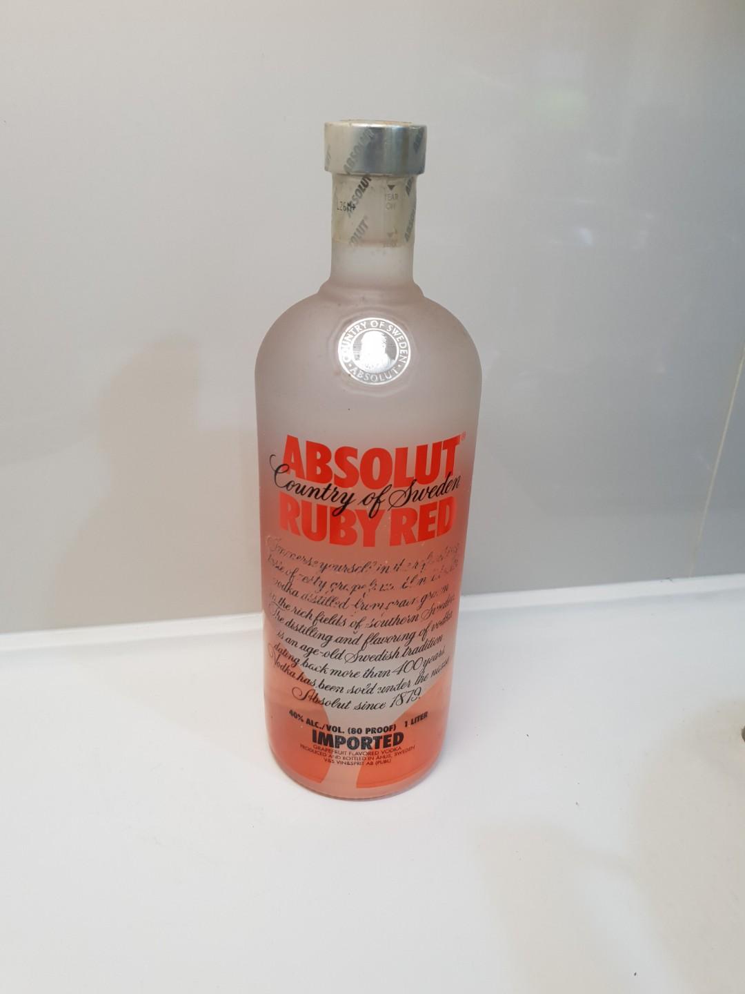 Absolut Vodka Ruby Red 1 Litre Food Drinks Beverages On Carousell