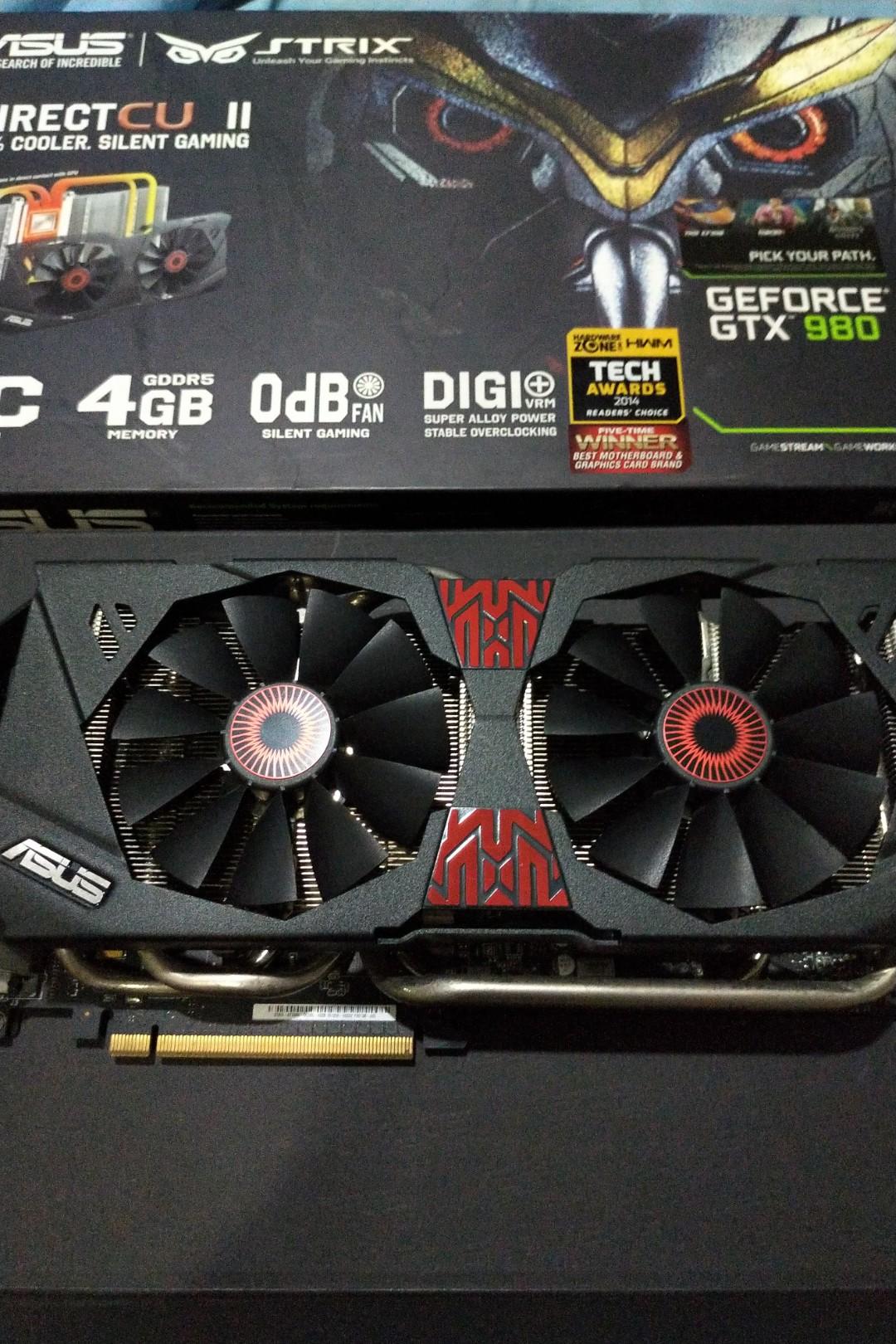 Asus Strix Gtx 980 Nvidia Full Box Mint Computers Tech Parts Accessories Computer Parts On Carousell
