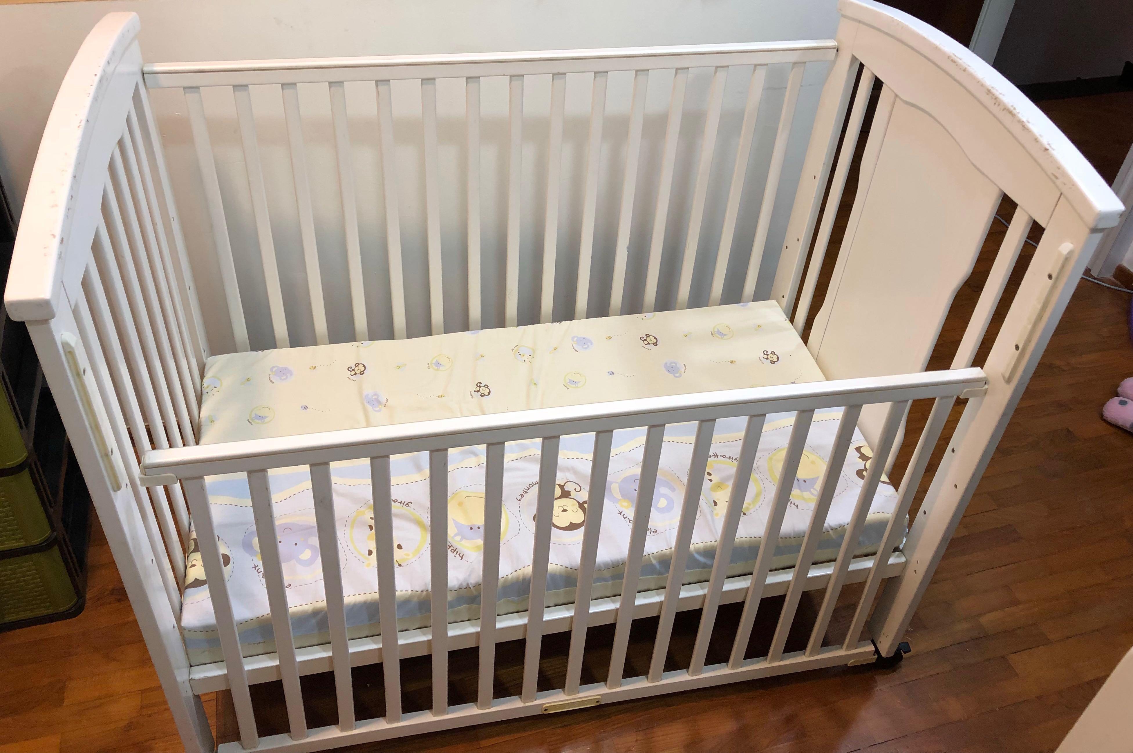 white crib converts to toddler bed