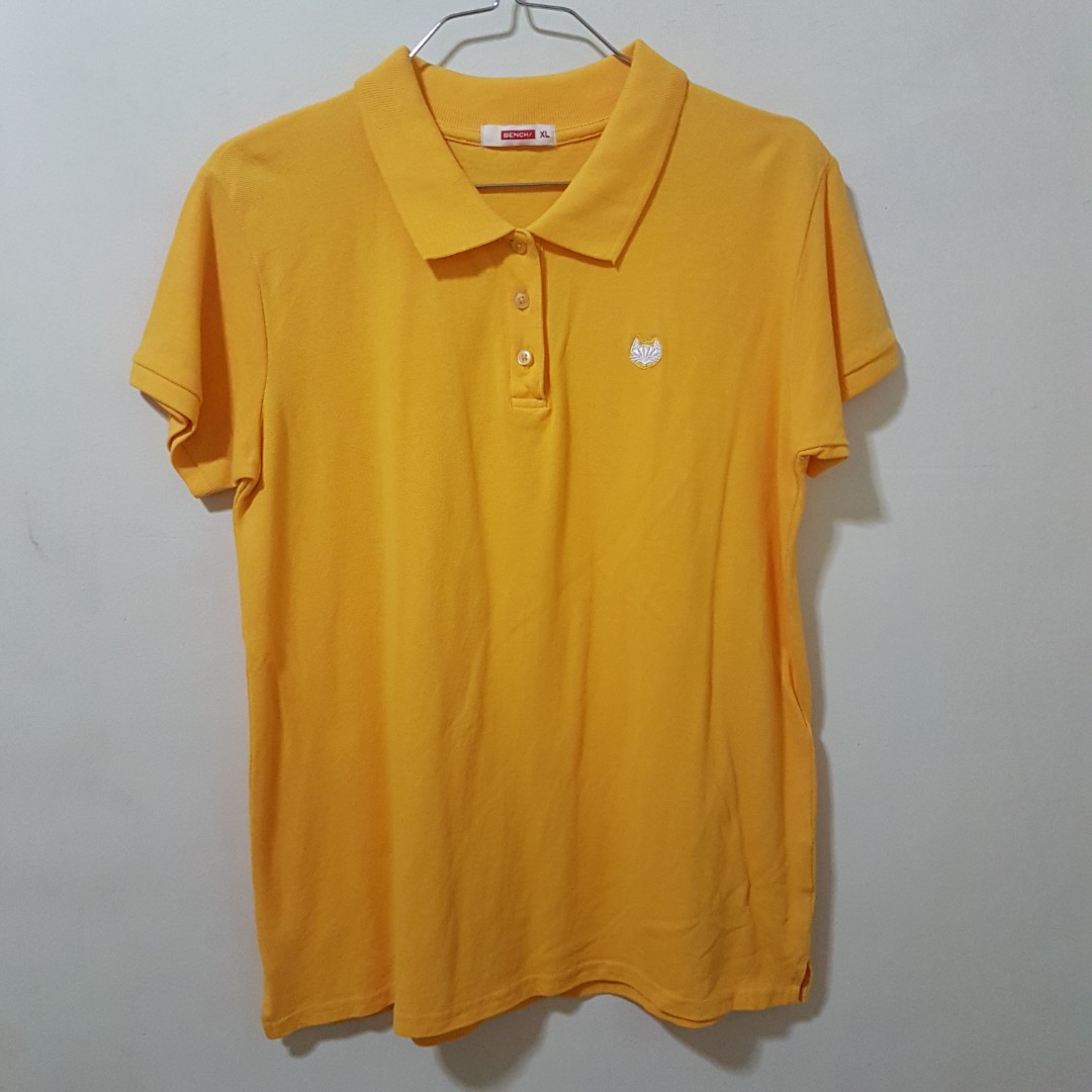 Yellow Orange Bench Polo Shirt, Women's Fashion, Tops, Shirts on Carousell