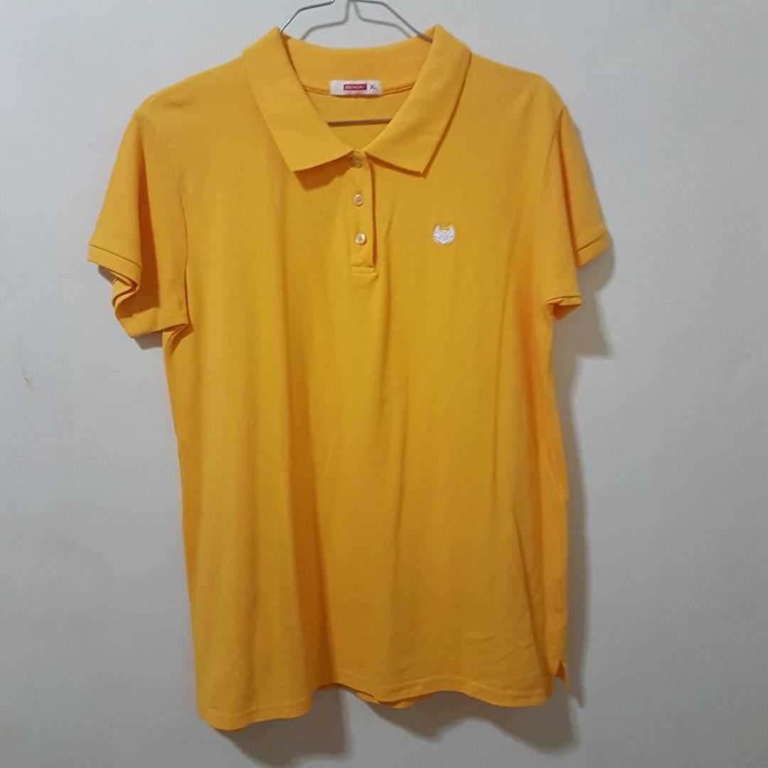 Yellow Orange Bench Polo Shirt, Women's Fashion, Tops, Shirts on Carousell