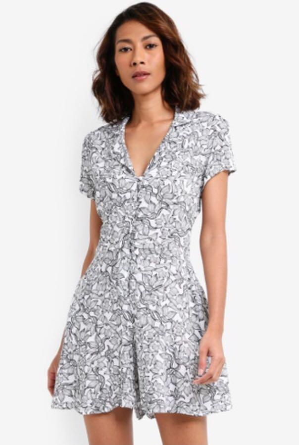 white button up playsuit