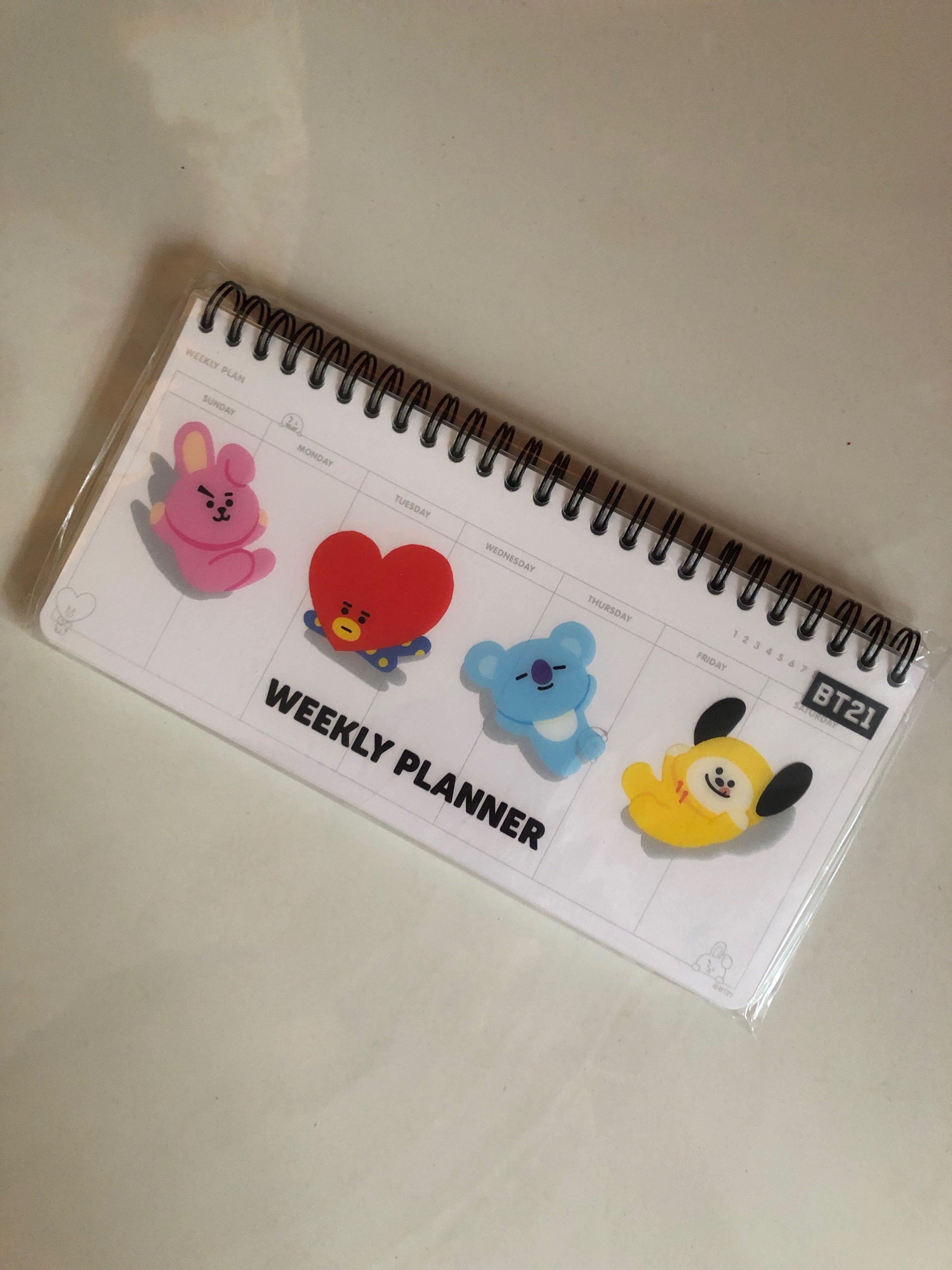 BT21 BTS Weekly Planner LINE Friends, Hobbies & Toys, Stationery ...