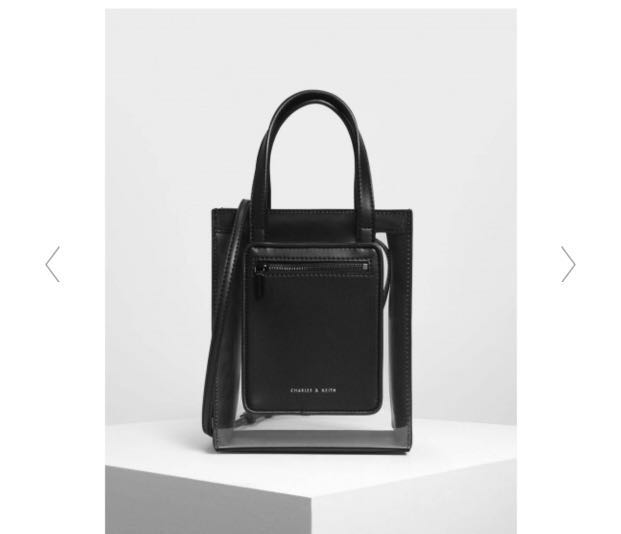 charles & keith translucent tote bolsa