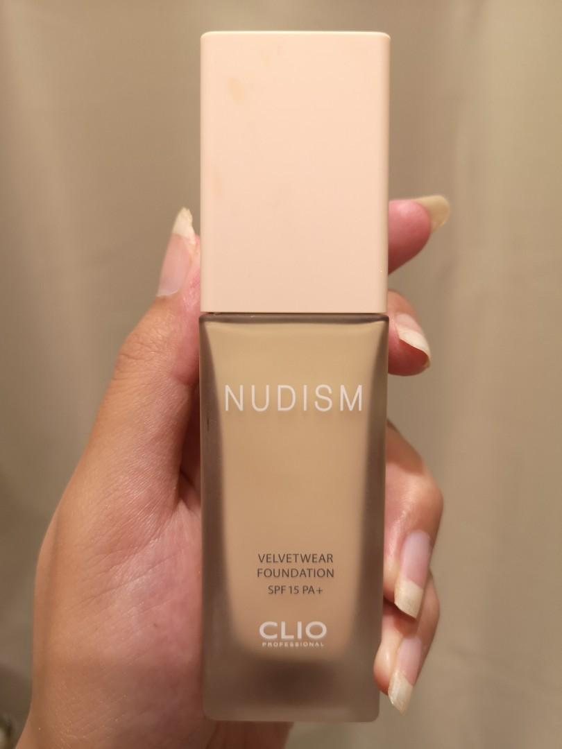 Clio Nudism Velvet Wear Foundation Spf 15 Health Beauty Makeup On Carousell The nudism velvetwear foundation expresses a velvety, elegant, flawless skin tone with a bright matte finish. clio nudism velvet wear foundation spf 15