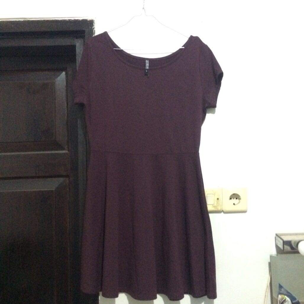 Cotton On Dress Burgundy, Fesyen Wanita 