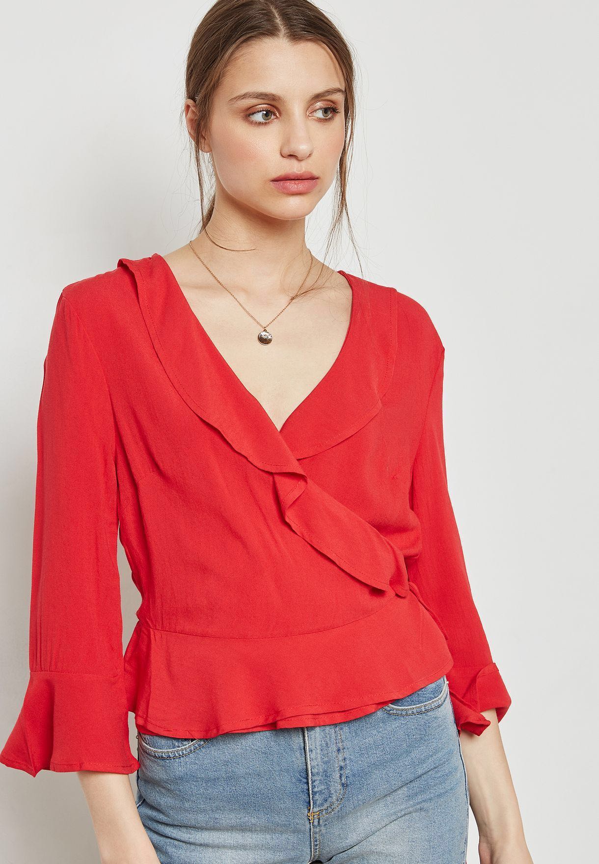 ruffle wrap top