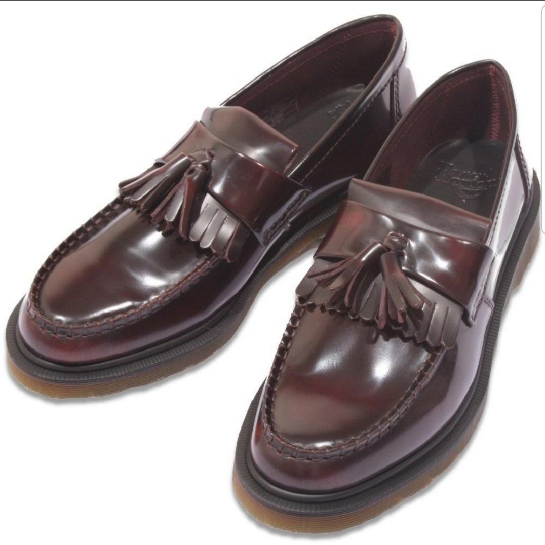dr martens cherry red loafers