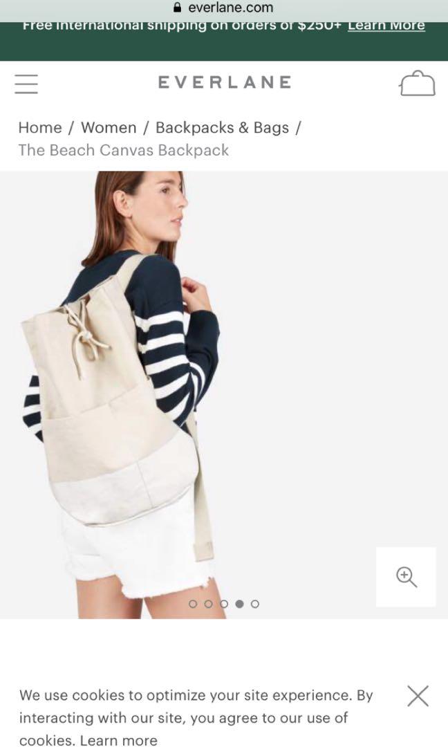 Everlane the beach top canvas backpack