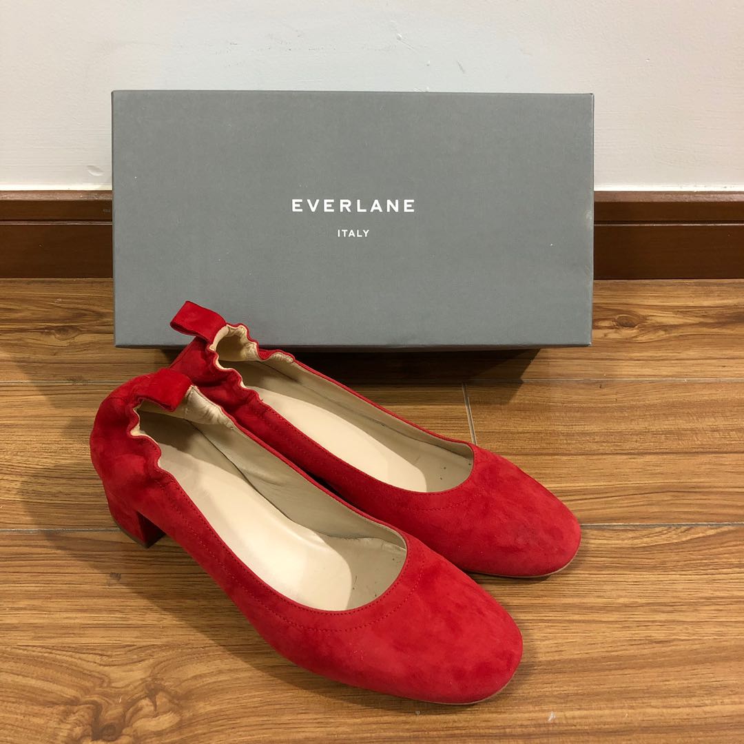 Everlane red suede day heel cheap