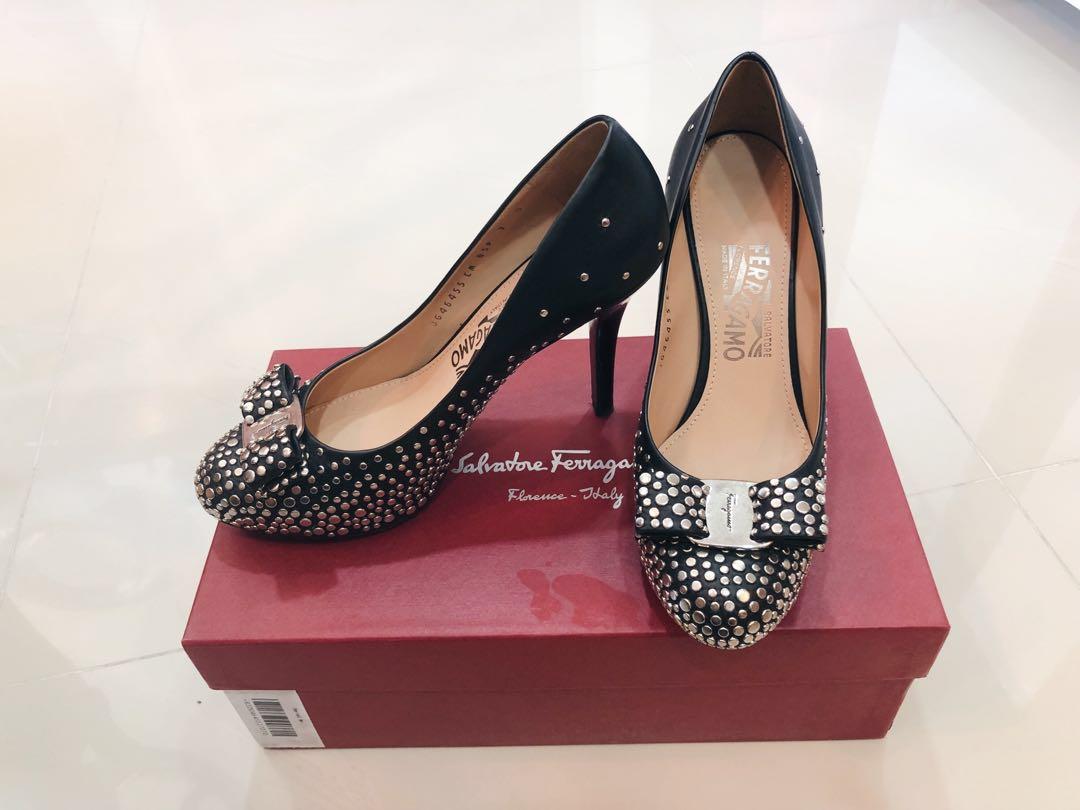 Ferragamo Studded Pumps Women s Fashion Footwear Heels on Carousell