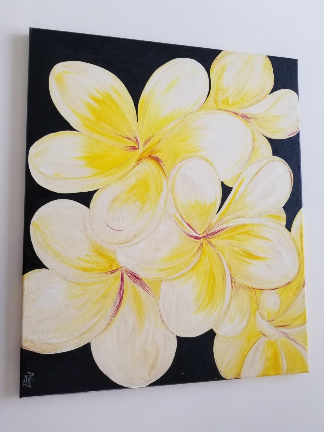Frangipani Canvas Painting Design Craft Art Prints On Carousell