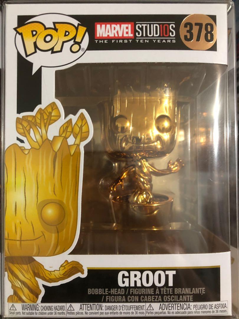 Funko POP! Marvel Studios 10: Groot (Chrome Gold), Vinyl Figure