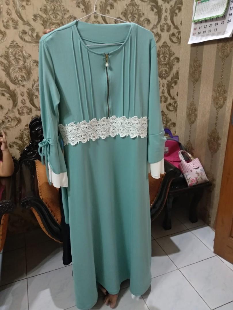 Gamis Renda Simple Fesyen Wanita Muslim Fashion Gaun Di Carousell