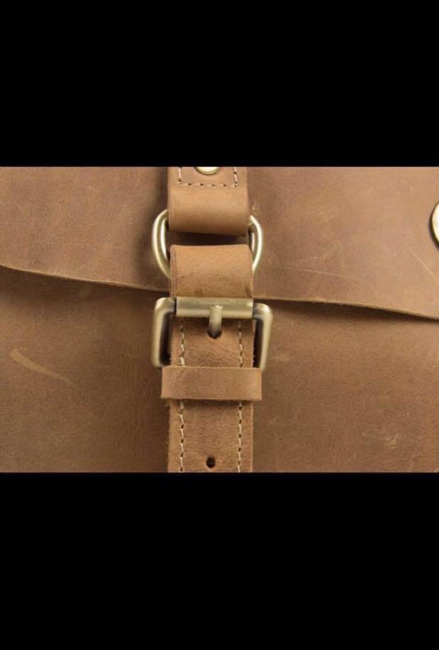 Genuine full grain crazy horse leather satchel, Women's Fashion, Bags