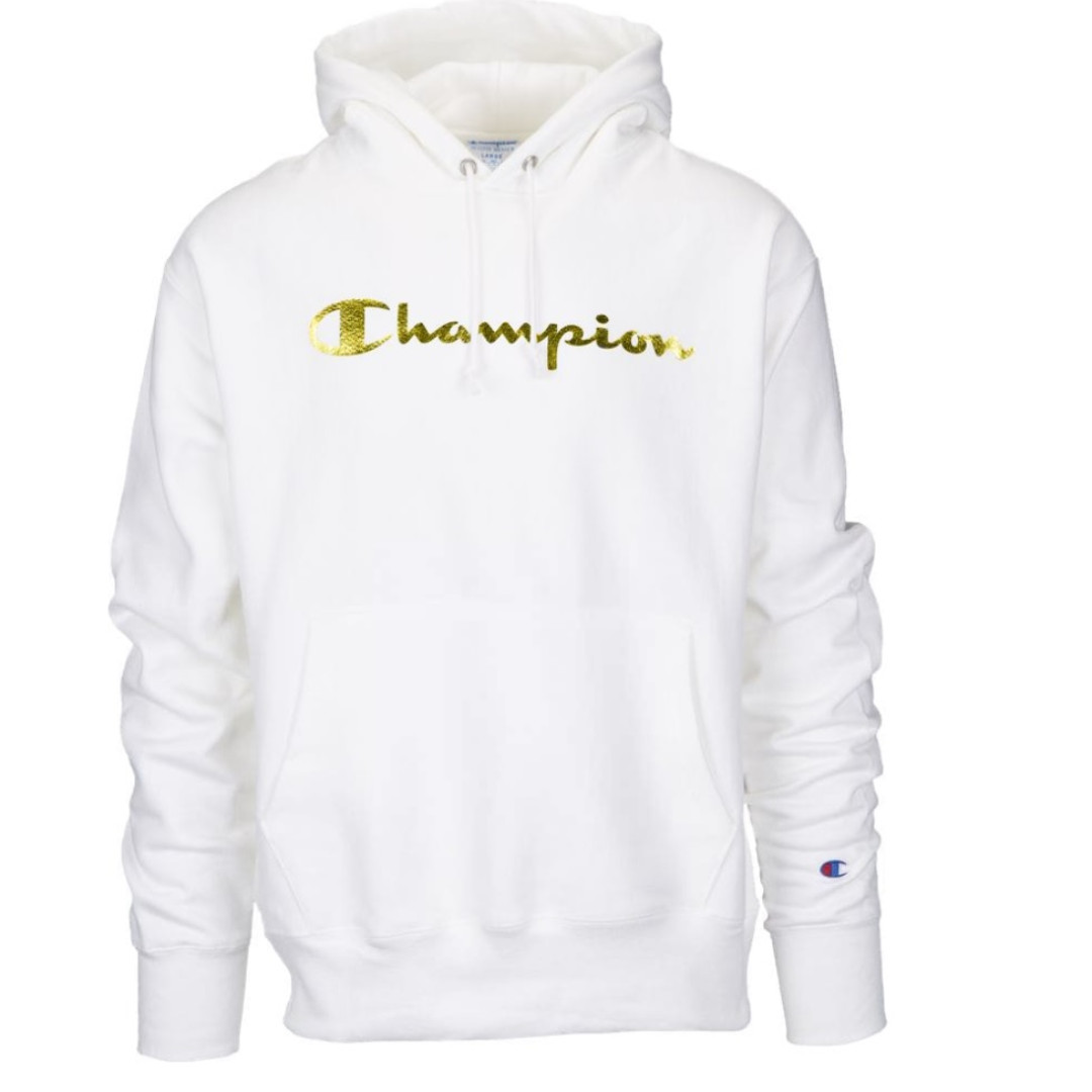 champion hoddie white