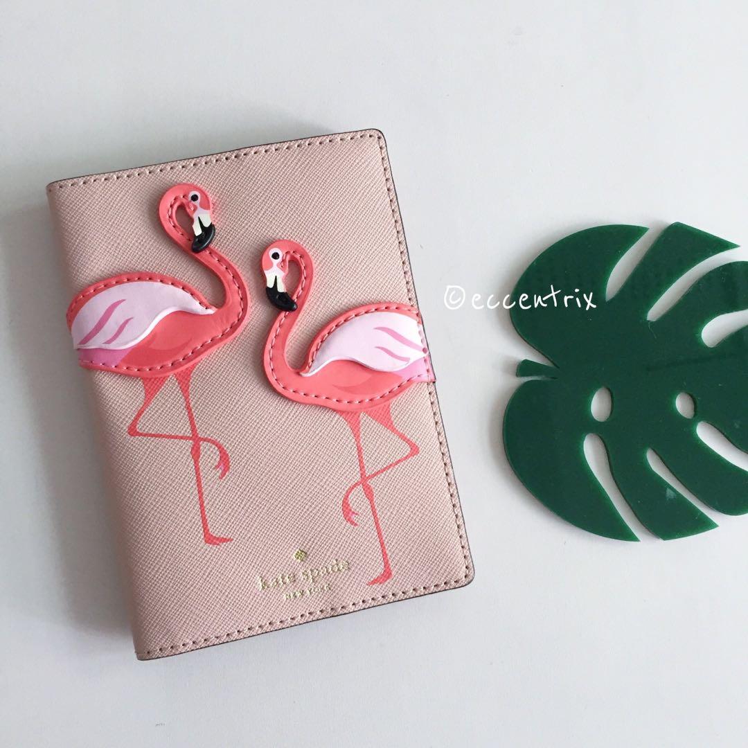 Kate spade flamingo passport holder clearance