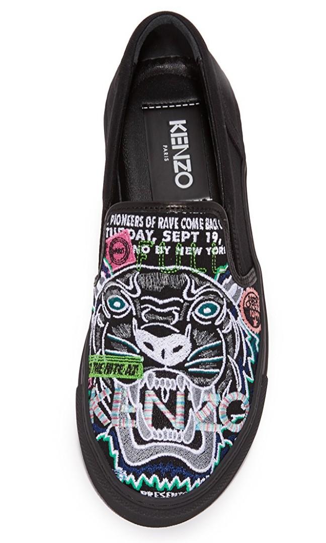 kenzo tiger slip on sneakers