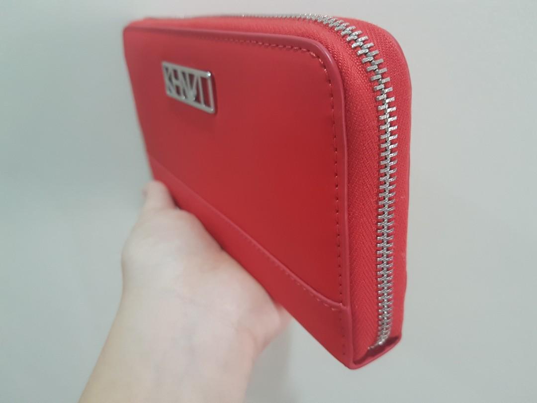 KENZO Women s Kalifornia Zip Around Purse Red